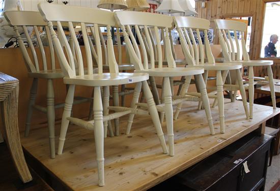 Set 8 painted kitchen chairs